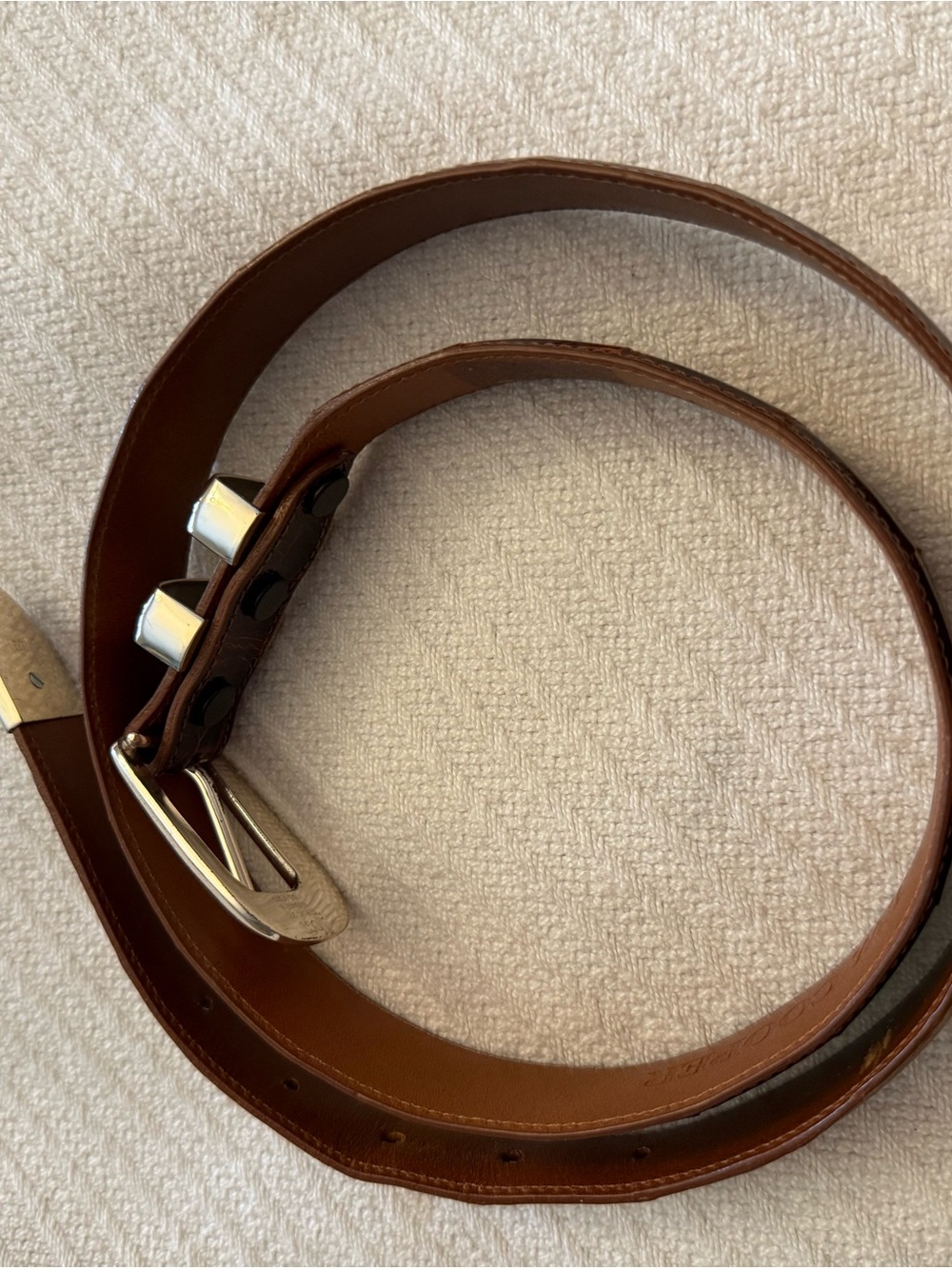 Men's Brown alligator Belt with Silver Buckle